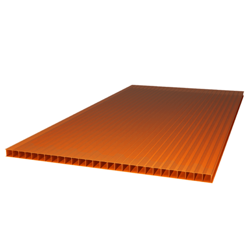 Сотовый поликарбонат 16 мм янтарь 2,1 x 12 м