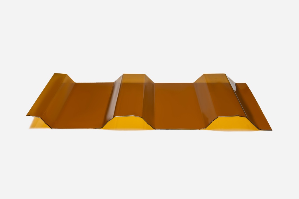 Профилированный поликарбонат МП-20 (У) 0,8 мм янтарь